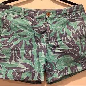Banana Republic green/purple patterned shorts, sz 6